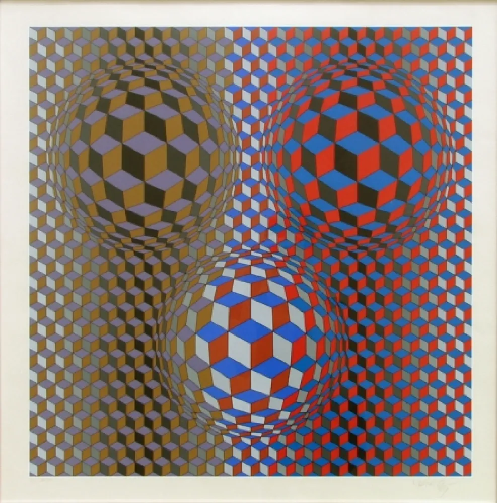 シルクスクリーン Vasarely - Nebulus II