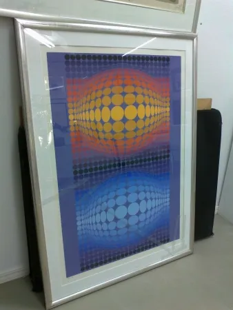 シルクスクリーン Vasarely - Oltar Zoeld