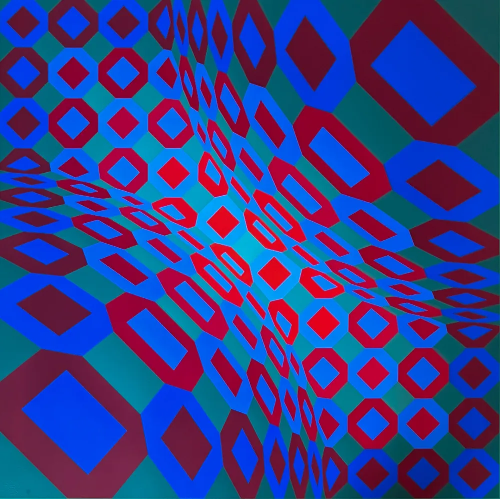 シルクスクリーン Vasarely - Optical composition