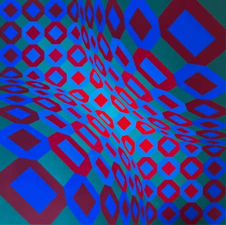 シルクスクリーン Vasarely - Optical composition