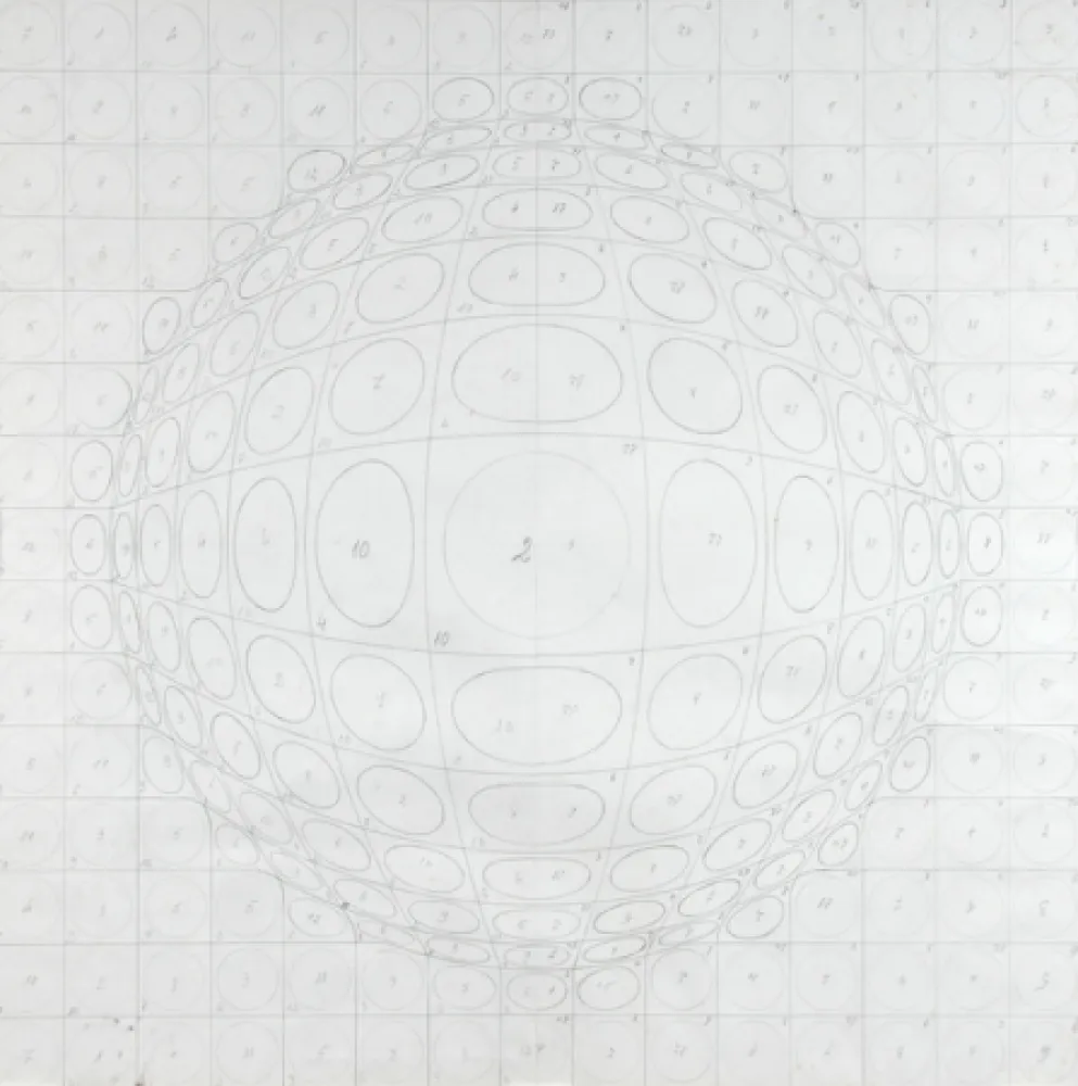 リトグラフ Vasarely - Pattern for a silk print