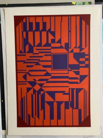 シルクスクリーン Vasarely - Samos