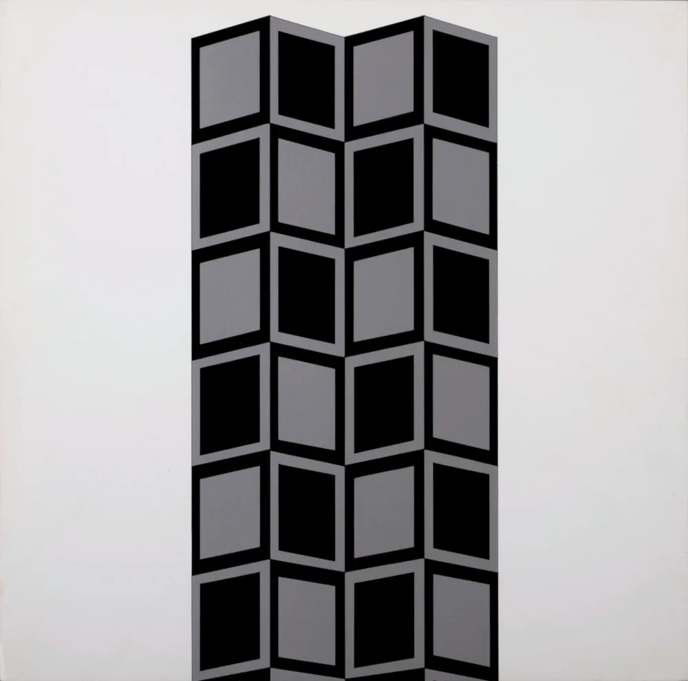 シルクスクリーン Vasarely - Säule HK (Detail), 1967 - Very scarce!