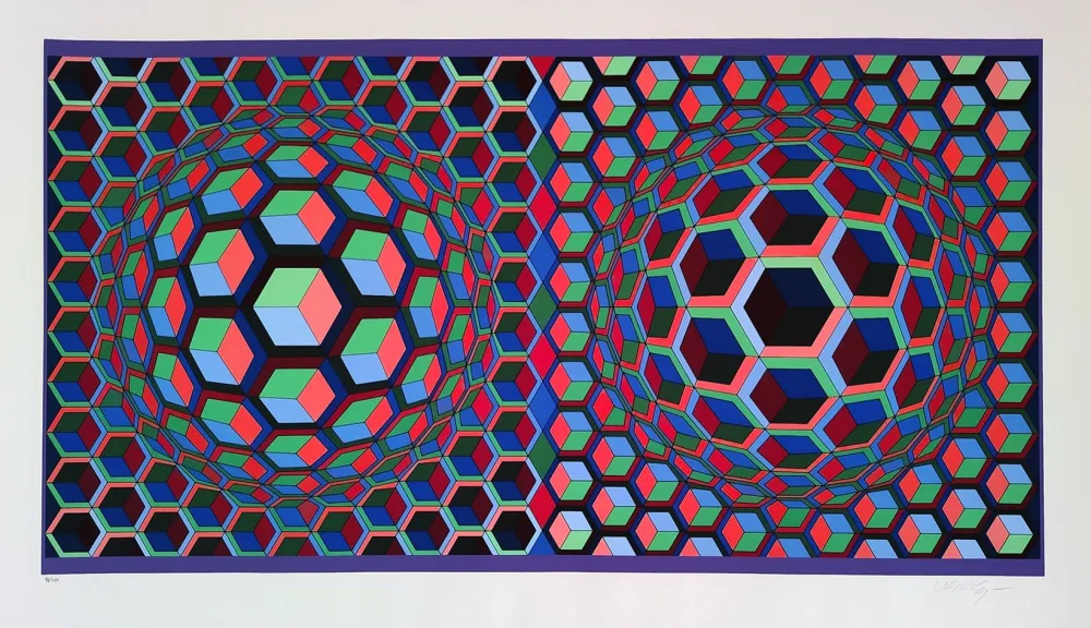 シルクスクリーン Vasarely - Semiha