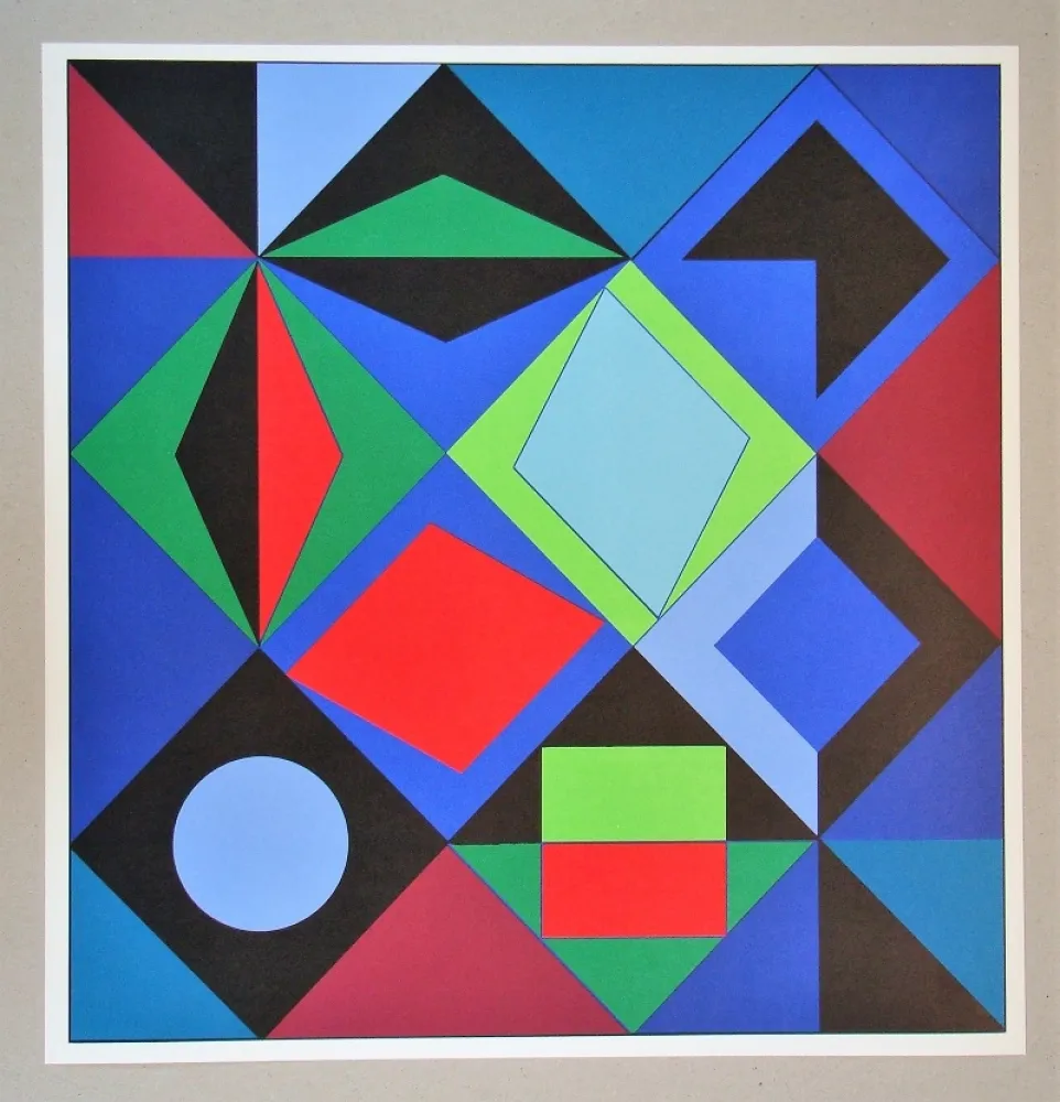 シルクスクリーン Vasarely - Sikra - 1966