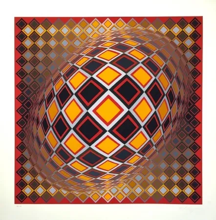 シルクスクリーン Vasarely - Teke