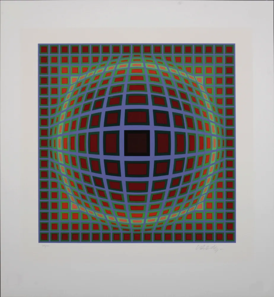 シルクスクリーン Vasarely - Titan B, 1985 - Hand-signed!
