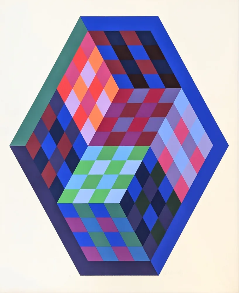 シルクスクリーン Vasarely - Tridim 