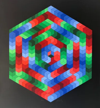 シルクスクリーン Vasarely - Tsiga 