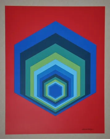シルクスクリーン Vasarely - Untitled - Sextans