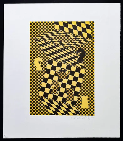 リトグラフ Vasarely - Victor Vasarely (1906–1997) - ECHIQUIER - Lithograph on BFK Rives paper - 1935