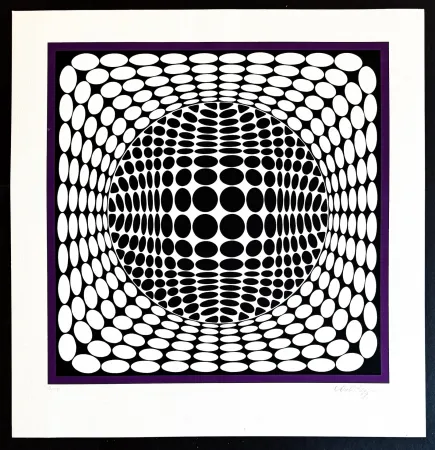 シルクスクリーン Vasarely - Victor Vasarely (1906–1997) - Tea-Ur NB - Color silkscreen on paper - 1984