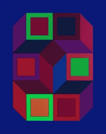 シルクスクリーン Vasarely - Xico