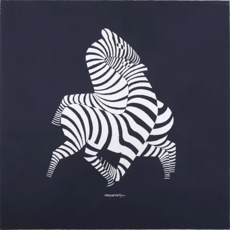 シルクスクリーン Vasarely - Zèbres, c. 1960 - Opt Art classic!