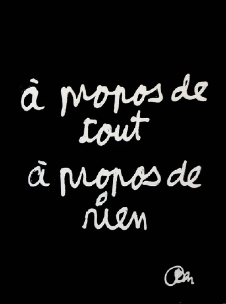 リトグラフ Vautier - à propos de tout à propos de rien