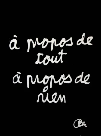 リトグラフ Vautier - à propos de tout à propos de rien