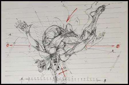 シルクスクリーン Velickovic - La chute