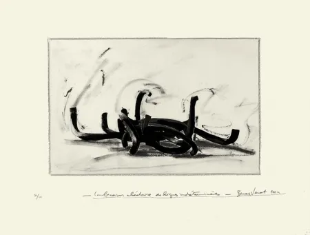 リトグラフ Venet - Combinaison aléatoire de lignes indéterminées 9N