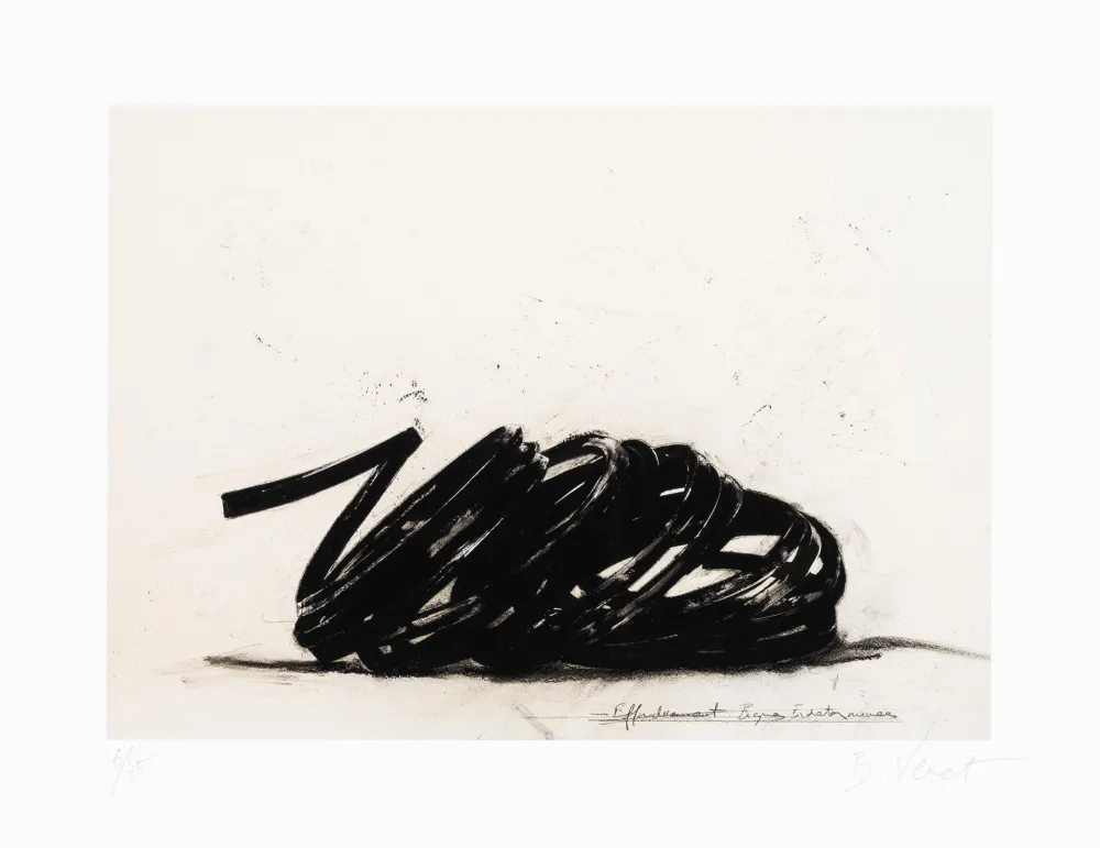 リトグラフ Venet - Effondrement lignes indéterminées