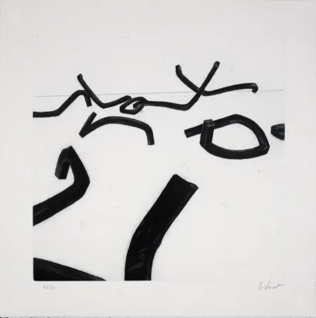 彫版 Venet - Lignes Indéterminées #I, c. 1990 - Hand-signed!