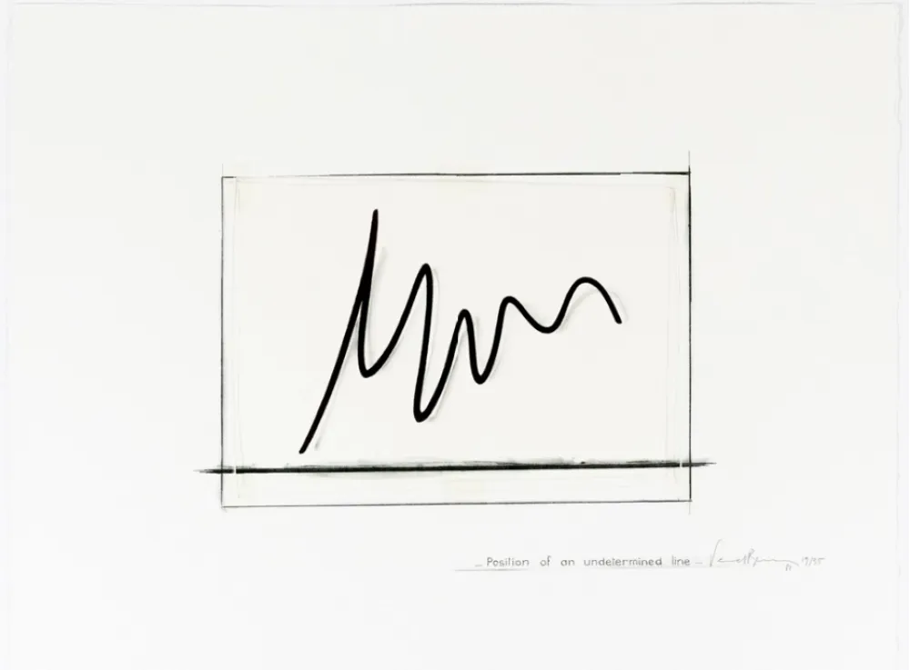 リトグラフ Venet - Position of an undetermined line