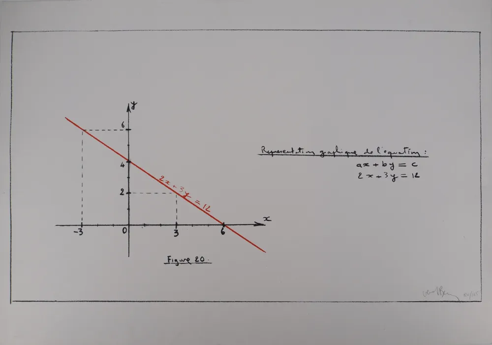 シルクスクリーン Venet - Représentation de l'équation
