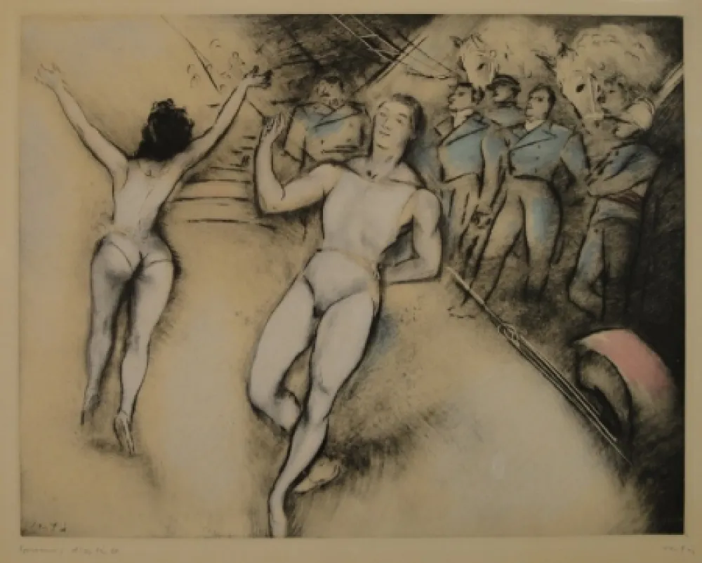 エッチング Vertes - (Artisten im Zirkus)