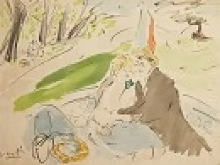 リトグラフ Vertes - Couple in Park