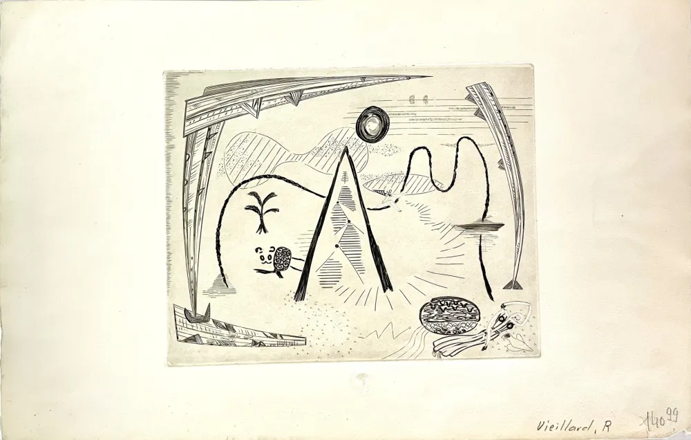 彫版 Vieillard - Jeune Fille à la source