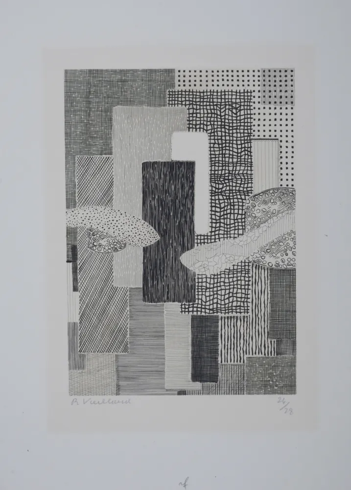 彫版 Vieillard - Ville Ripuaire, 1962 - Hand-signed