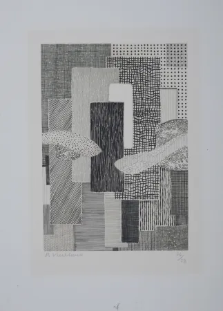 彫版 Vieillard - Ville Ripuaire, 1962 - Hand-signed