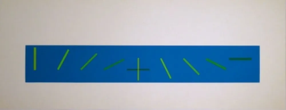 シルクスクリーン Vieira - Croisement de directions opposées : 7 condictions de saturation chromatique