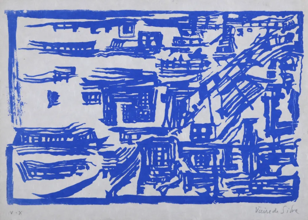 シルクスクリーン Vieira Da Silva - Composition, 1959 - Hand-signed