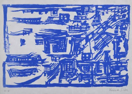 シルクスクリーン Vieira Da Silva - Composition, 1959 - Hand-signed