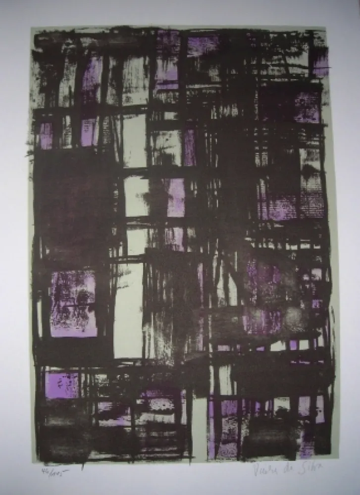 リトグラフ Vieira Da Silva - Jean Cassou: vingt-deux poèms