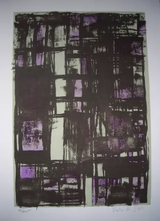 リトグラフ Vieira Da Silva - Jean Cassou: vingt-deux poèms