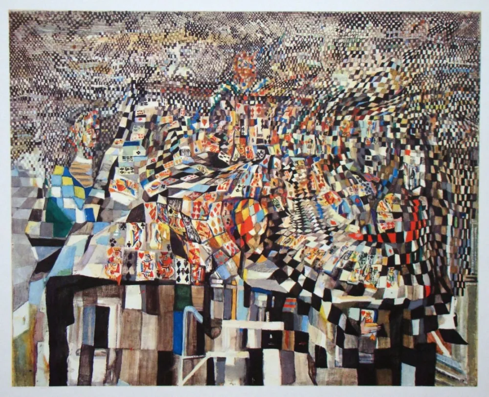 輪転グラビア印刷 Vieira Da Silva - Les joueurs de cartes - 1942