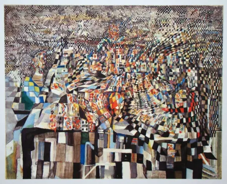 輪転グラビア印刷 Vieira Da Silva - Les joueurs de cartes - 1942