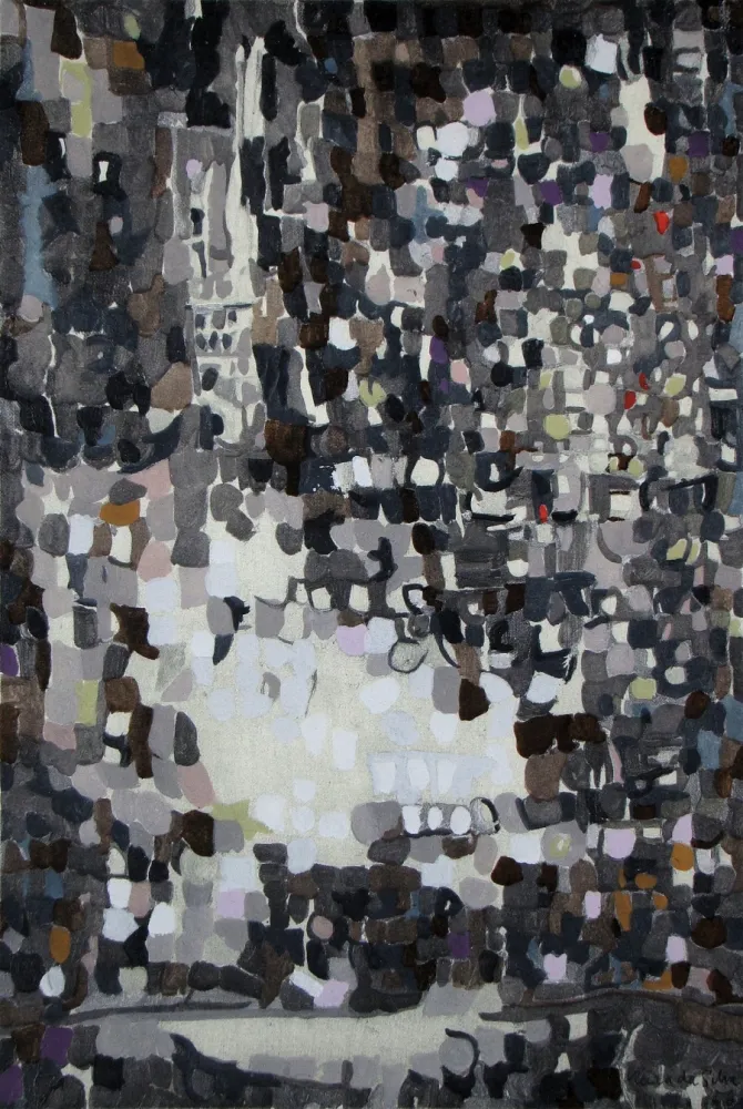 ステンシル Vieira Da Silva - Peinture, 1956