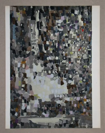 ステンシル Vieira Da Silva - Peinture, 1956