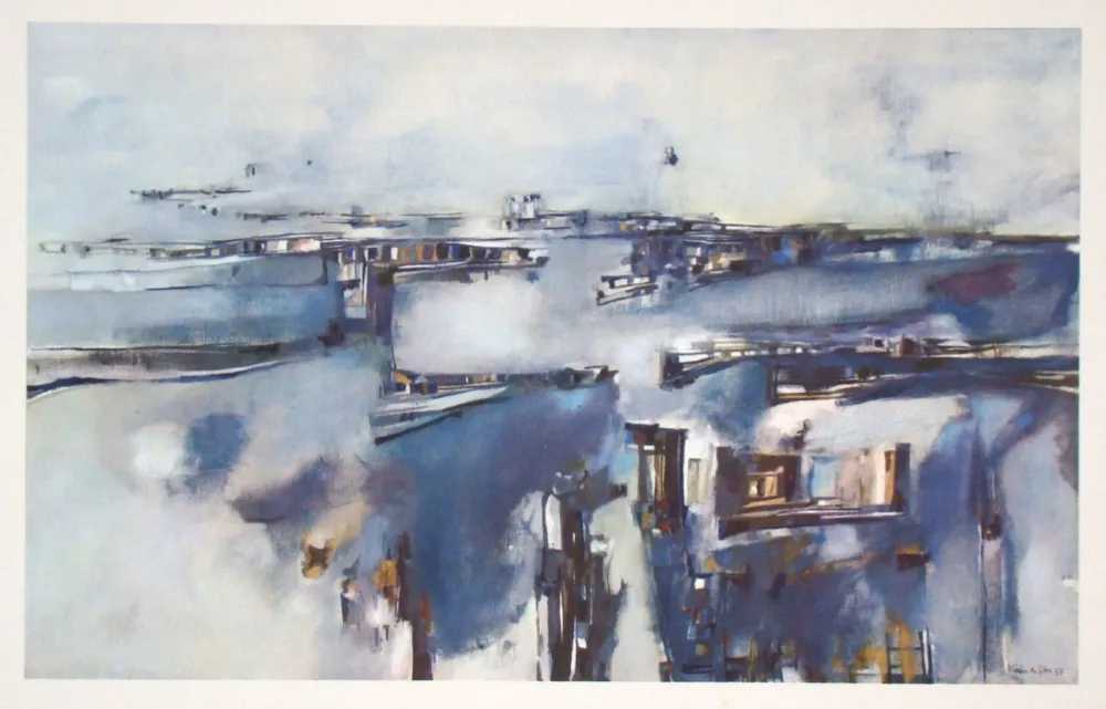 輪転グラビア印刷 Vieira Da Silva - Port dans le Nord - 1957