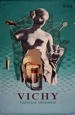 リトグラフ Vilató - Vichy Capitale Thermale, 1951