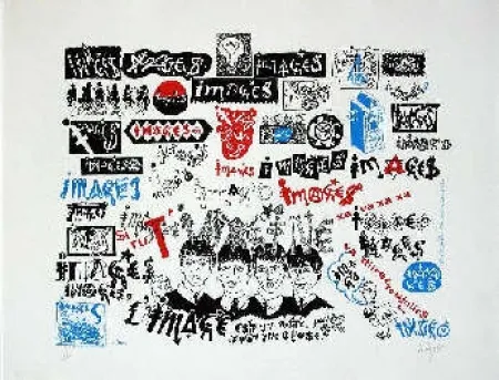 シルクスクリーン Villeglé - Beatles