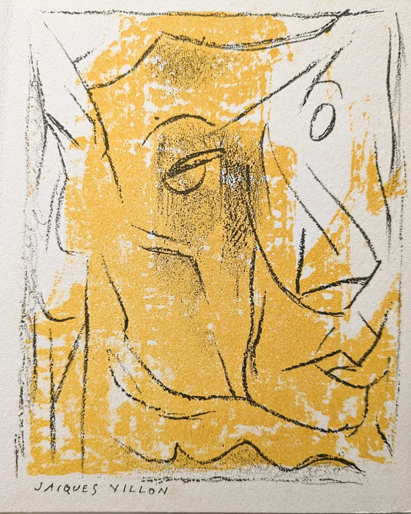 リトグラフ Villon - Cubist portrait, 1954 - Original lithograph on vellum paper