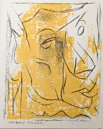 リトグラフ Villon - Cubist portrait, 1954 - Original lithograph on vellum paper
