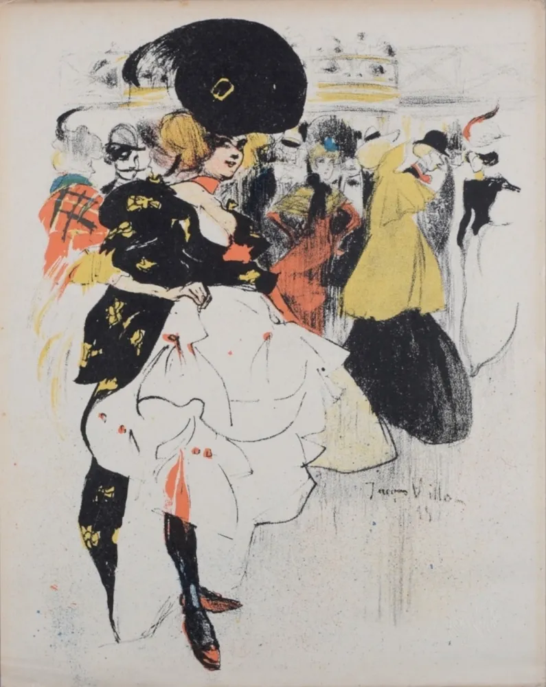 リトグラフ Villon - Danseuses au Moulin Rouge, 1899