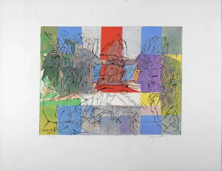 リトグラフ Villon - Le Pigeonnier Normand, c. 1955 - Hand-signed!