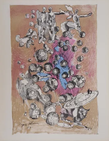 リトグラフ Villon - Mondes (Mythologie)