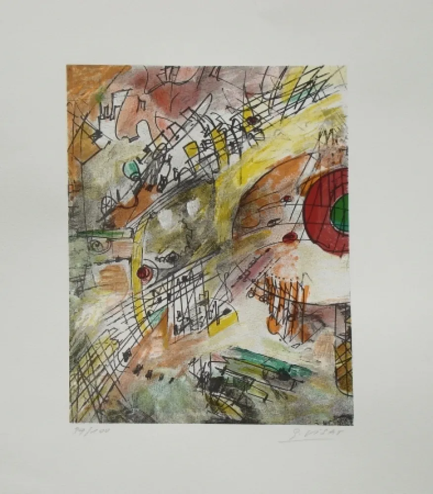 リトグラフ Visat - Inauguration du stade