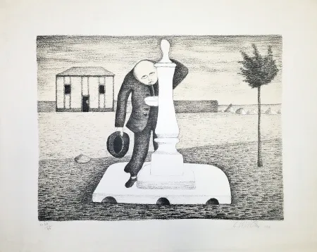 リトグラフ Viviani - Il bevitore d'acqua